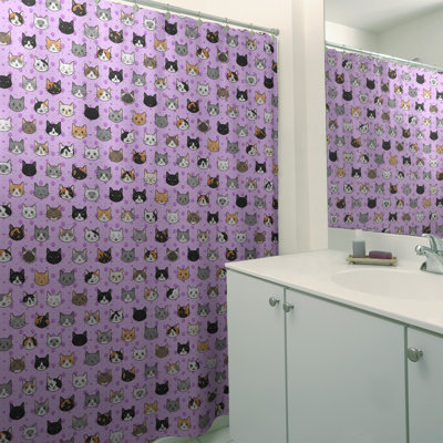 Rideau de douche simple Kitty Cat