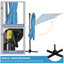 Parasol excentré carré 8 pi x 8 pi turquoise