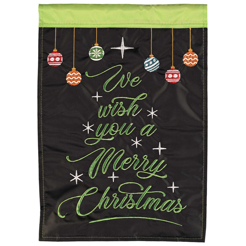 Drapeau de jardin en polyester 18 x 13 po We We You You Merry Christmas