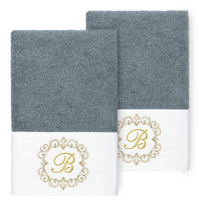 Winston Porter 100% Turkish Cotton MONICA 2PC Embellished Hand Towel Set