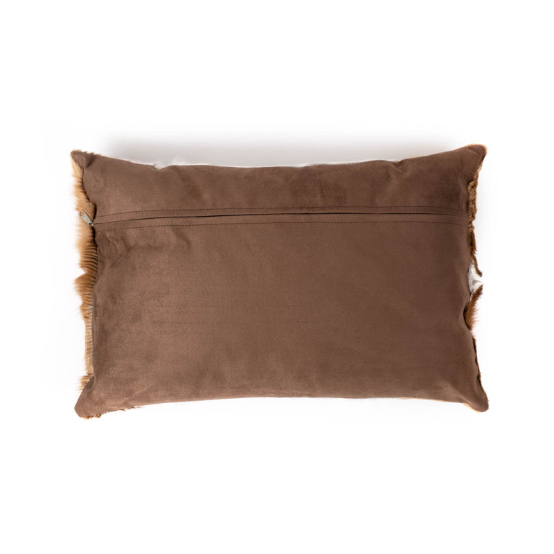 Springbok Hide/Mock Suede Lumbar Pillow