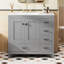 Meuble-lavabo gris 36 po avec lavabo en céramique, armoire de rangement abondante, 2 portes à fermeture douce et 5 tiroirs-14306277