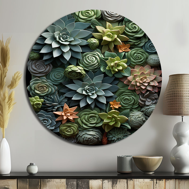 Marius - art floral rond en métal, H 36 po x l 36 po