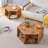 Minimalist patterns hexagonal Coffee Table Set.Hexagonal MDF coffee table, characteristic pattern stickers, multi-hole design to give more storage space.Two coffee tables of different sizes.-671378745
