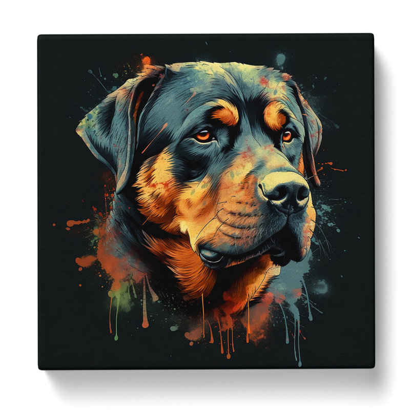 Rottweiler Grunge No.2 - No Frame Print, 35cm H x 35cm W x 3cm D