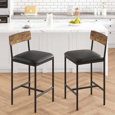 Ensemble de 2 tabourets de bar rembourrés à hauteur de comptoir