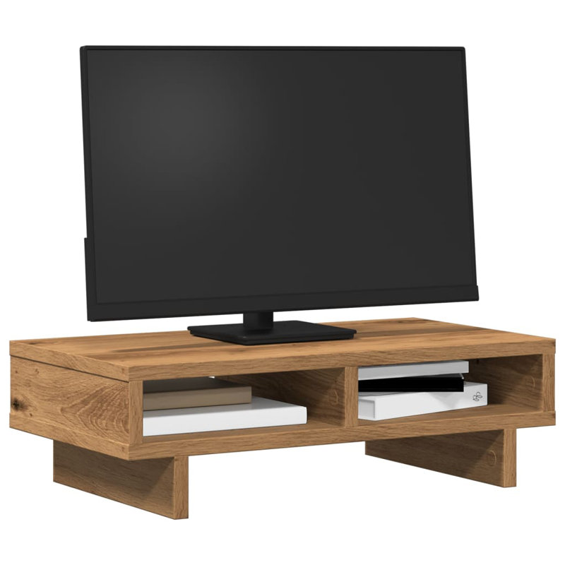 Balzarotti Manufactured Wood Monitor Stand, Artisian Oak, 15cm H x 50cm W x 27cm D