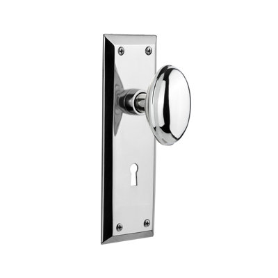 Homestead Interior Mortise Door Knob with New York Long Plate