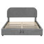 Grand lit plateforme confortable avec élément de rangement hydraulique, enveloppé dans un tissu gris de taille fonctionnelle-1407481228