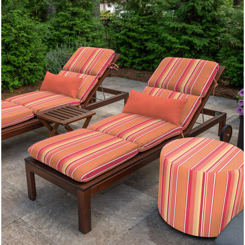 Marlowe Sunbrella® 1-Piece Outdoor Chaise Cushion, Dolce Mango Stripe Sunbrella®