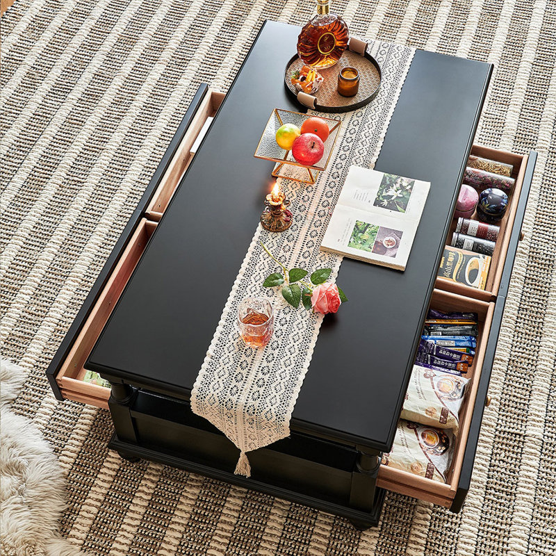 Retro and classic coffee table, 19.69" H x 47.24" W x 27.56" D