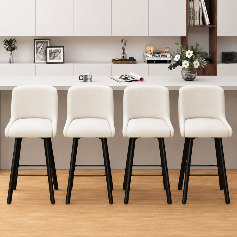 Tabouret de bar pivotant à hauteur de comptoir 30 po pour îlot de cuisine, 4, Beige