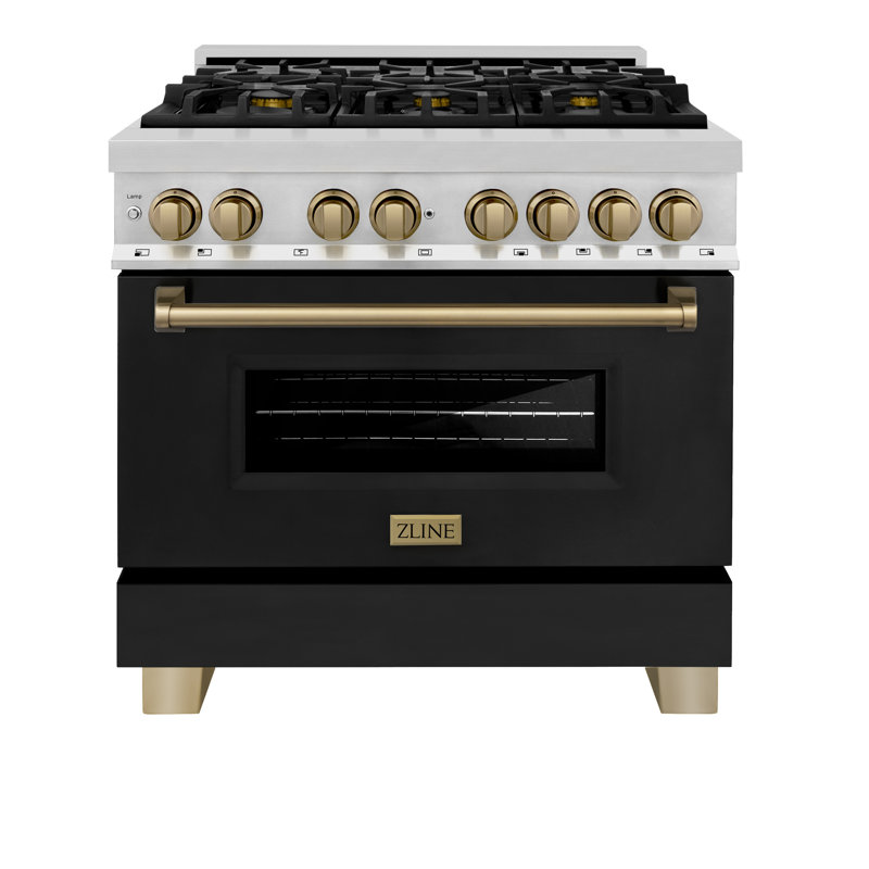 ZLINE Autograph 36" Legacy Dual Fuel Range w/ 6 Burners, Champagne Bronze