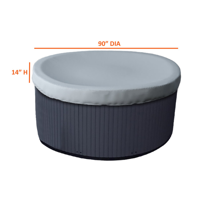 HeavyDuty Multipurpose Outdoor Round Hot Tub Cover,UV Resistant & Waterproof Spa Cover Protector, Grey