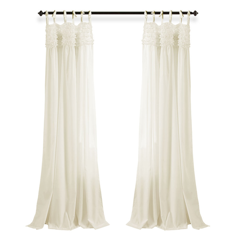 Paire de rideaux semi-transparents Lush Decor Lydia (ensemble de 2), l 40 po x L 84 po, Blanc