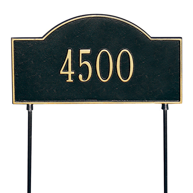 Plaque d'adresse sur 1 ligne, Oui, Noir et or