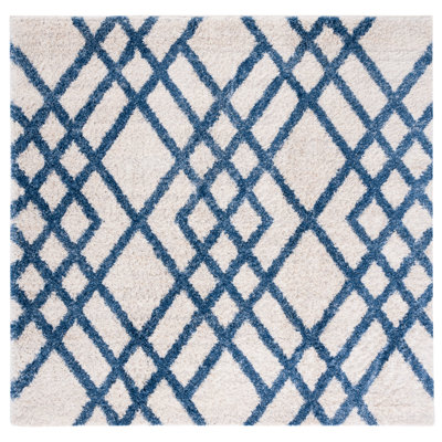 Rivka Geometric Ivory/Blue Area Rug