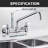 Double-Handle 2-Hole Wall-Mount Bridge Kitchen Faucet