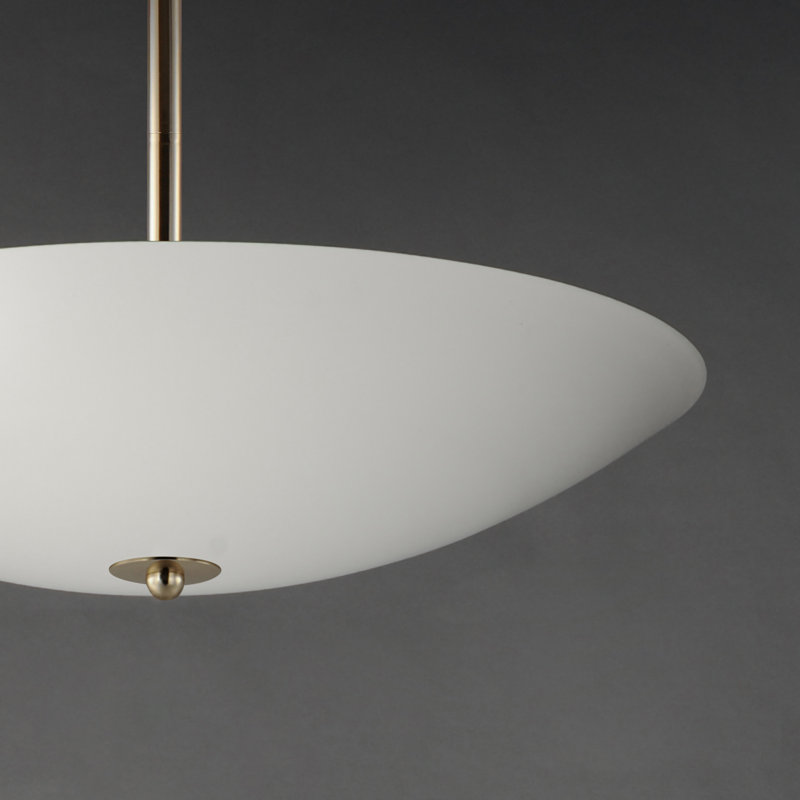 Vesta 1 - Light LED Pendant, French Gold, Matte White, 4.75" H x 23.5" W x 23.5" D