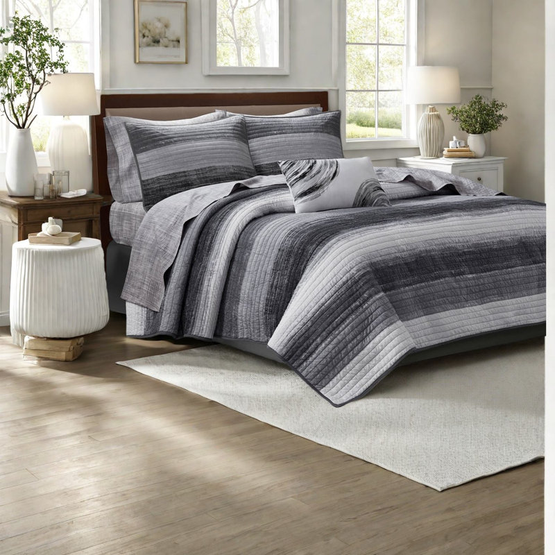 Premium Bedding Sets, Microfiber Full Watercolor Stripe For Home