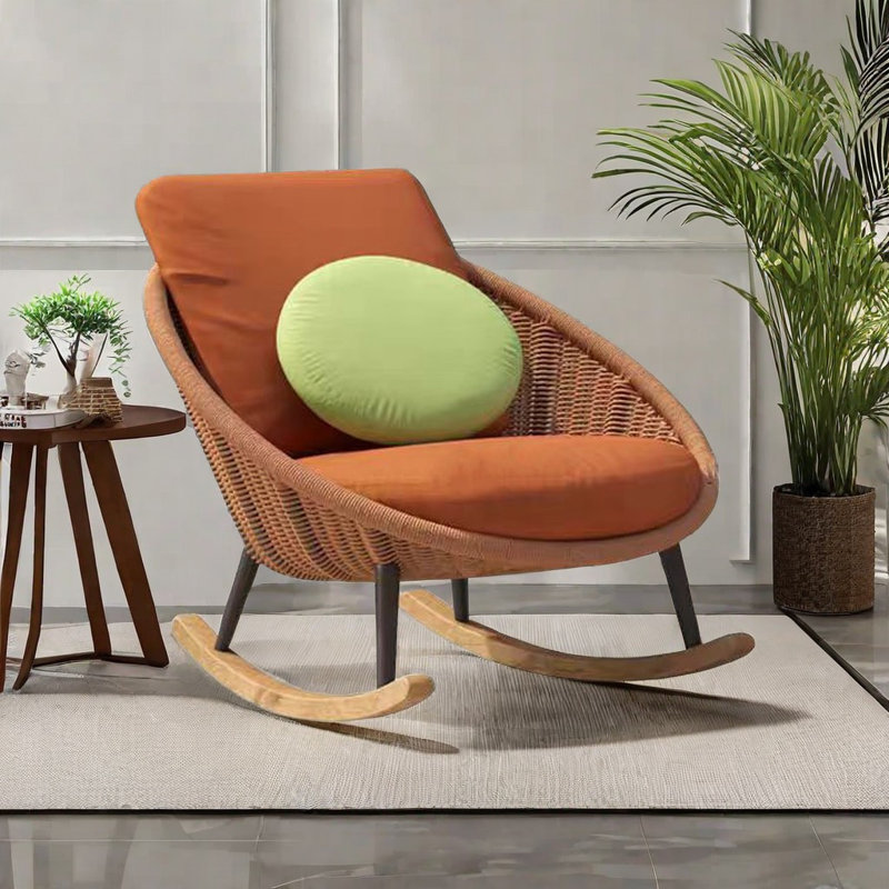 Chaise berçante simple à bascule nordique, Orange