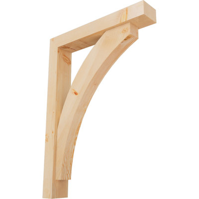 5 1/2"W x 32"D x 44"H Thorton Block Smooth Bracket w/ Offset Brace, Douglas Fir