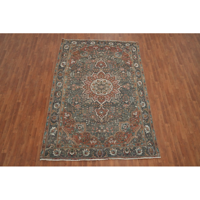 Traditional Gray Floral Area Rug 7x10