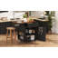 Îlot de cuisine 39,3 po noir avec abattant, îlot de rangement avec support latéral ouvert, 1 tiroir et porte-serviettes, chariot roulant avec roues verrouillables pour la pelouse et le jardin