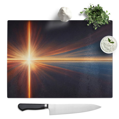 Abstract Sunset Vol.2  Glass Chopping Board