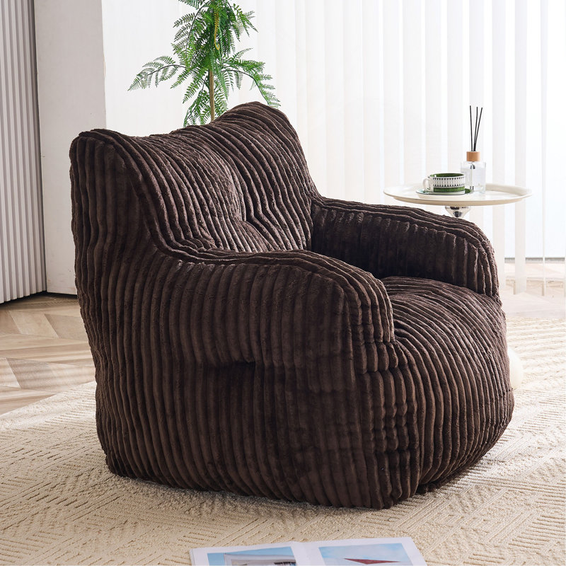 Fauteuil à billes 010-Soft Velvetoy, Velours côtelé beige