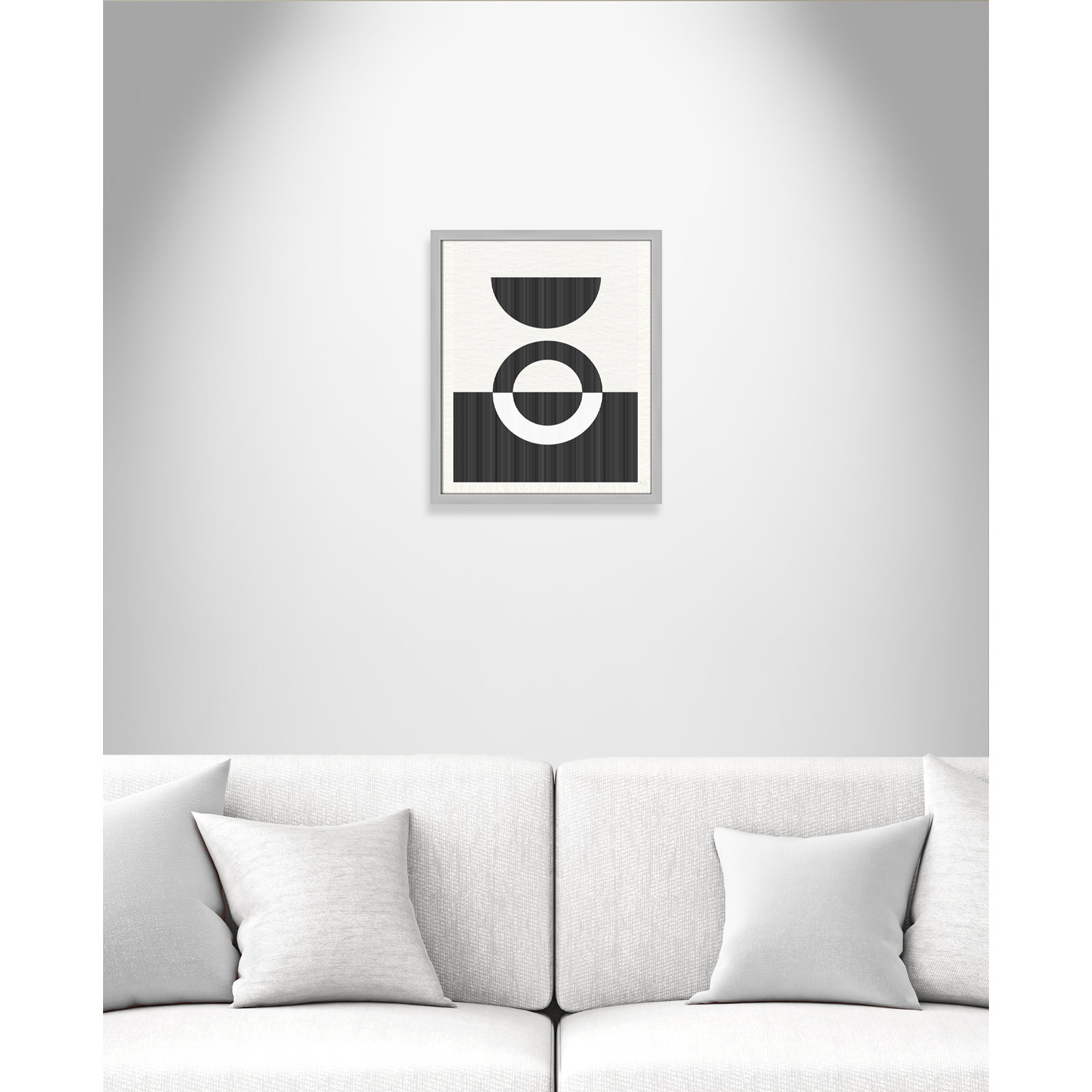 Eclipse III, Matte Silver Framed, 19" H x 16" W x 0.75" D