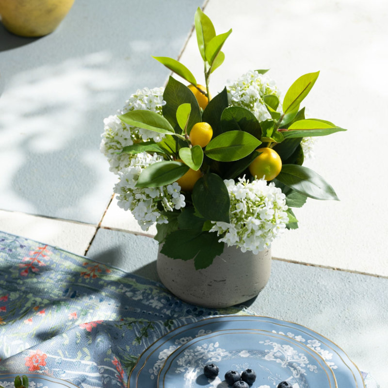 Faux Fruit and Floral Arrangement