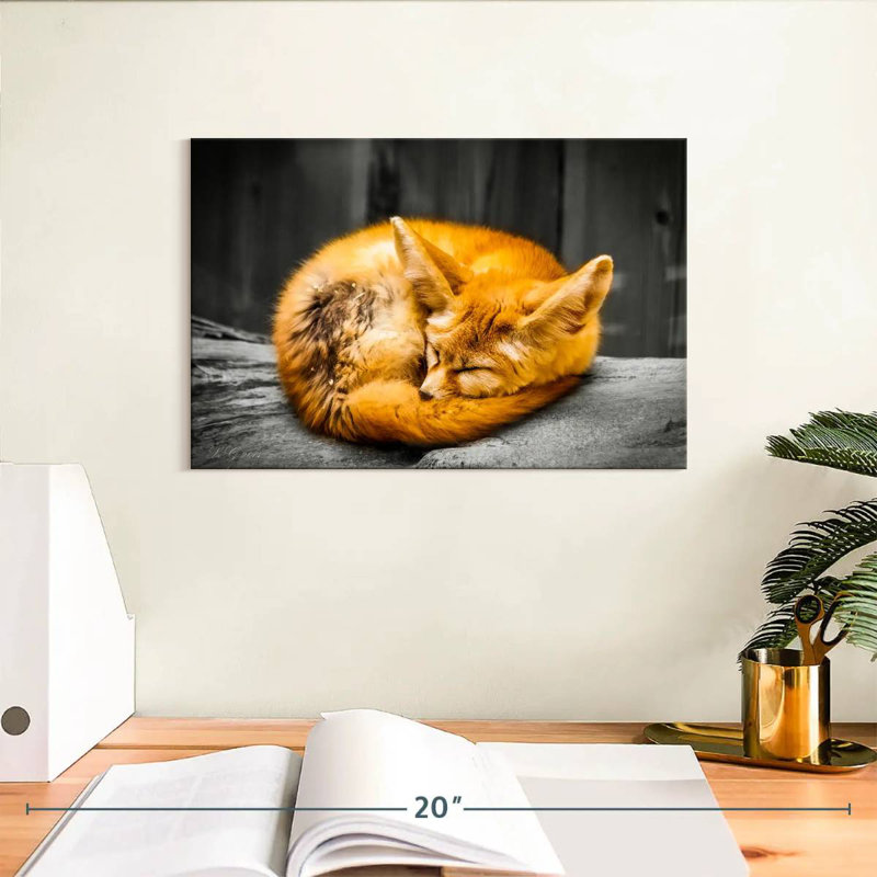Brampt Fox Sleeping, 8" H x 12" W