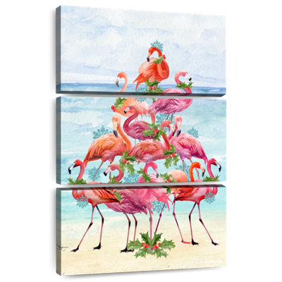 Brampt Coastal Christmas Flamingos II