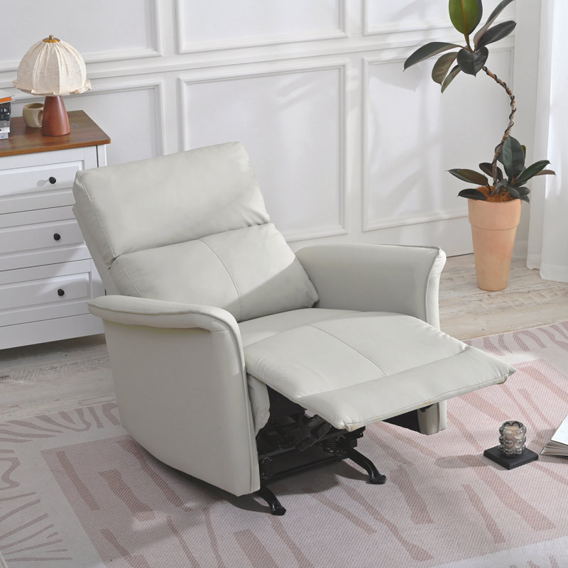 PU Leather Manual Rocker Recliner - Glider, Small Spaces, Nursery/Home Theater