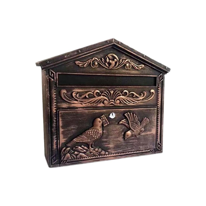 Mailbox Wall Mount, Locking Mailbox for Outside, Rust-Proof Hanging Secured Postbox, Security Key Drop Box, (Retro bird)