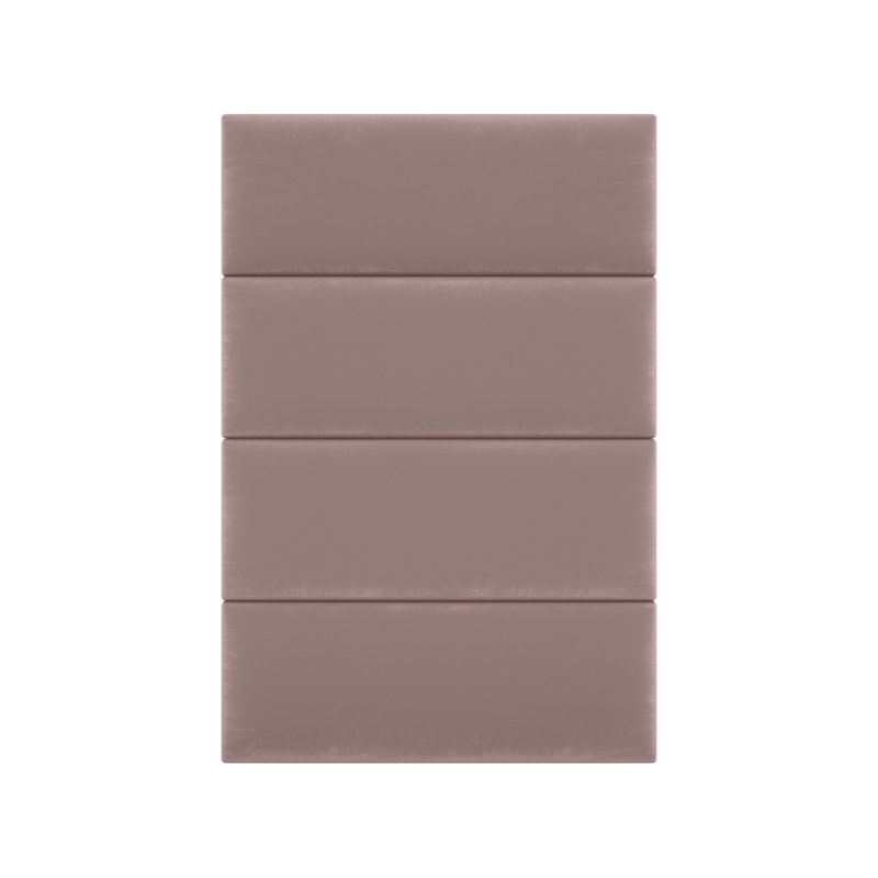 Panneau mural en velours rose cendré, H 11,5 po x l 30 po x P 1,5 po