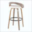 Tabouret de bar pivotant en bois avec repose-pieds en métal - ensemble de 2