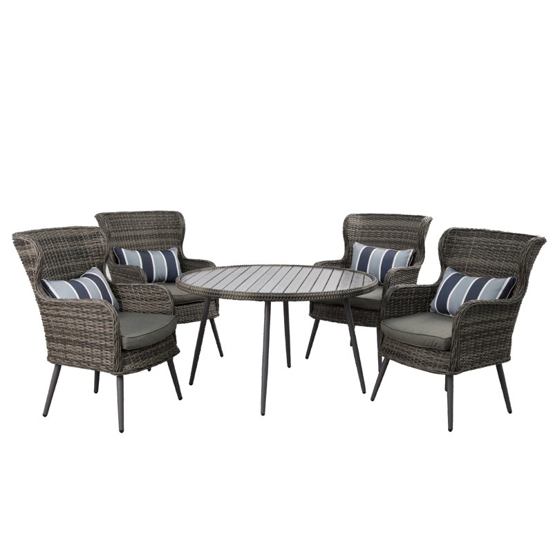 Cormach Rattan Wicker 4 - Person Seating Group with Cushions