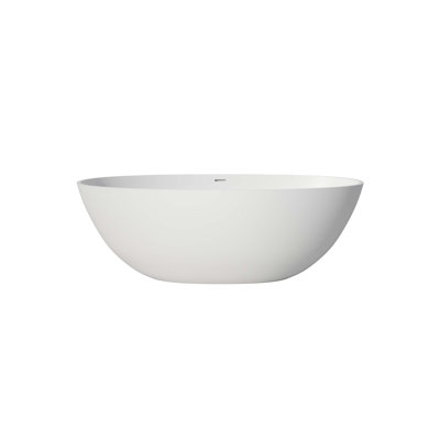 Premium Solid Surface Deep Soaking Bathtub In Matte White