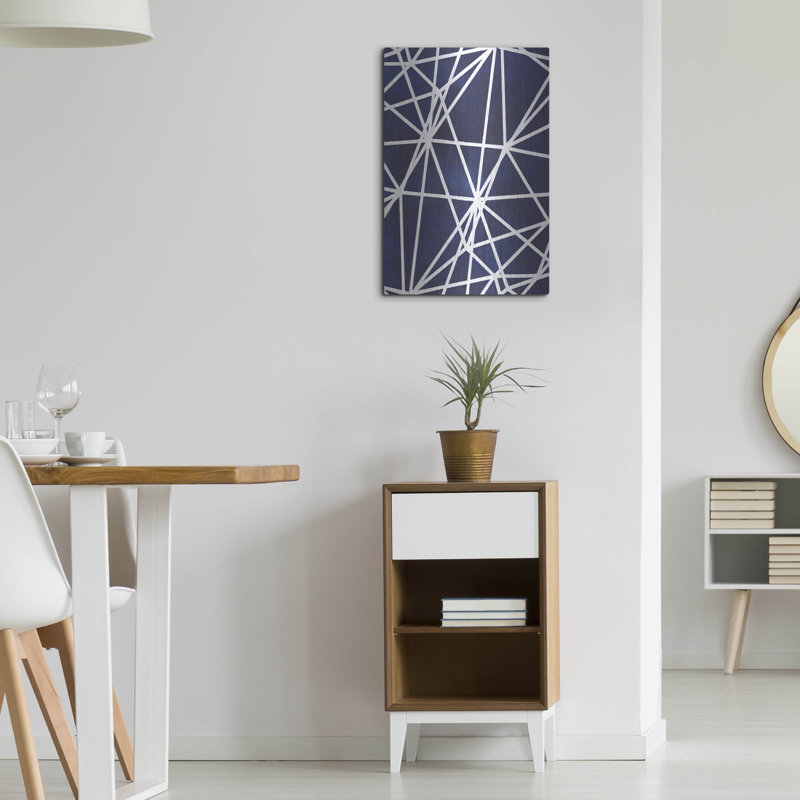 «Indigo Motif I» par Grace Popp, H 24 po x l 16 po