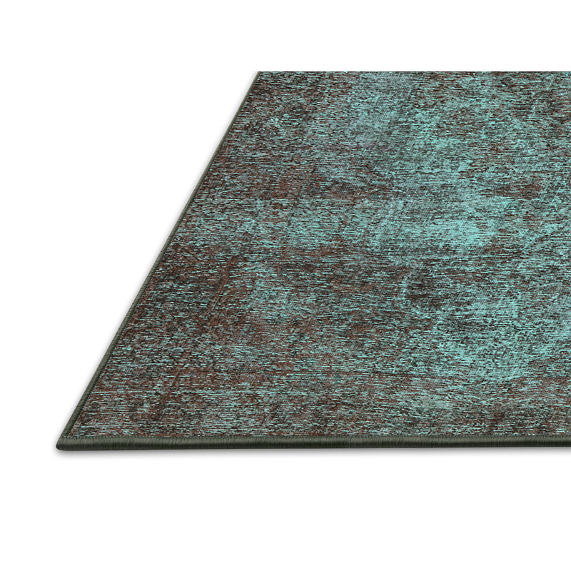 Tapis oriental en laine et polyester tissé à la machine Dalana, Rectangle 5 pi x 7 pi