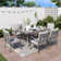Freada Rectangular 6 - Person 60" Long Aluminum Dining Set with Cushions