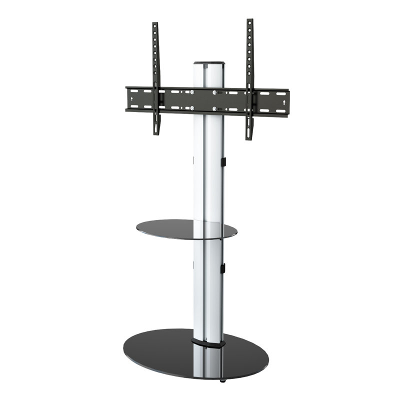 Chazen Unfinished TV Stand for TVs up to 55", Silver/Black