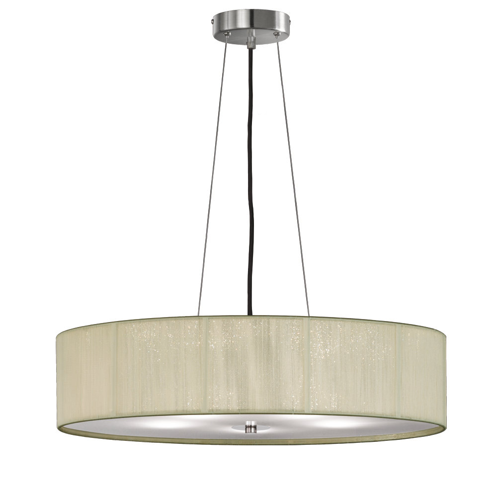 Jenith 5 - Light Satin Nickel Drum Pendant