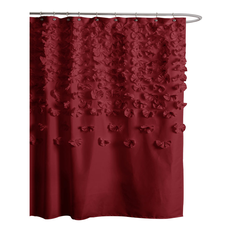 Danielo Polyester Shower Curtain, Red