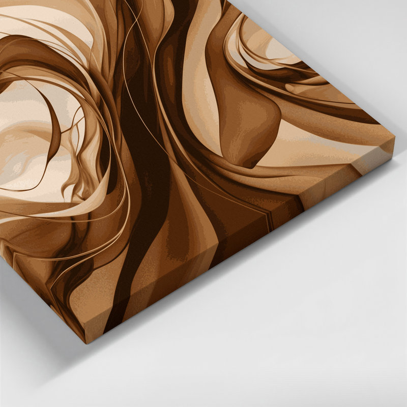 «Lyrical Abstraction 23», art mural sur toile beige, H 8 po x l 8 po