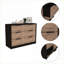 Commodes | Commode 2 tiroirs 2 tiroirs Kaia, largeur: 42,1 po noir / pin | Multicolore | Panneau de particules