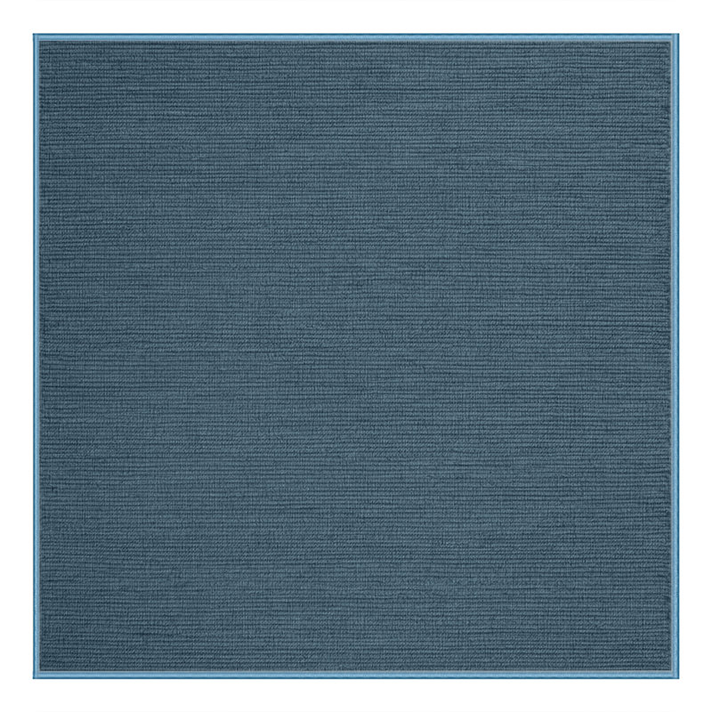 Machine Washable Solid Blue Area Rug, Square 8'