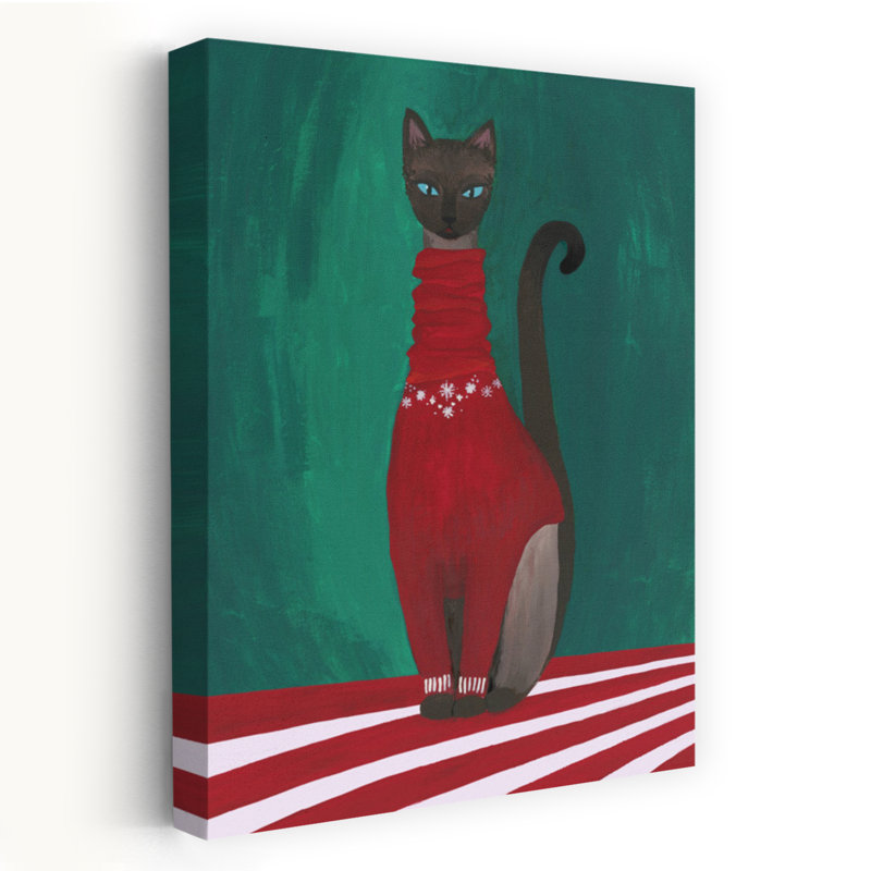 Art contemporain, art contemporain, chat, hiver, H 48 po x l 32 po